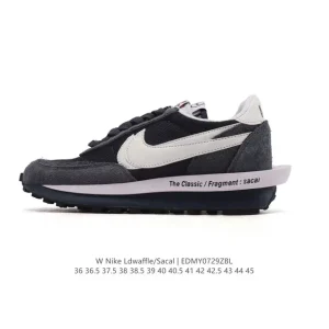 Sacai x Nike LDWaffle Double Swoosh Layered Sole Running Shoes