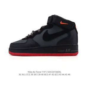 Nike Air Force 1 '07 Mid White Leather Sneakers with Velcro Strap