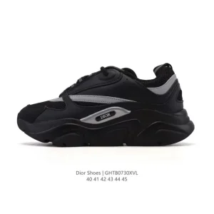 Dior Men's Low-Top Retro Sneakers with Thick Sole