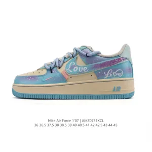 Nike Air Force 1 07 Low White Leather Sneakers with Bubble Sole