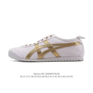 ASICS Onitsuka Tiger Mexico 66 Slip On Vintage Canvas Shoes for Men and Women