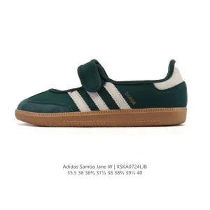 Adidas Samba Jane White Leather Mary Jane Shoes for Women