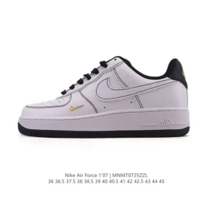 Nike Air Force 1 '07 Low White Leather Low Top Sneakers with Air Cushioning