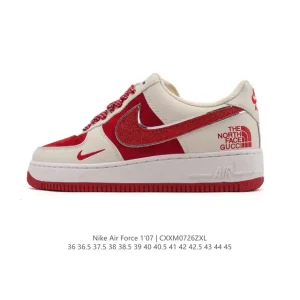 Nike Air Force 1 '07 Low White Leather Sneakers with Air Cushioning