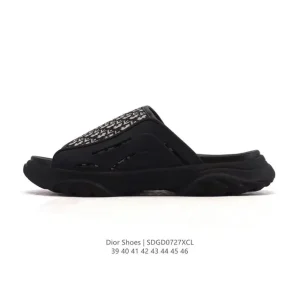 Dior D-Wander Camouflage Nylon Slide Sandal White
