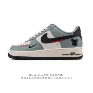 Nike Air Force 1 07 Low White Leather Sneakers with Air Cushion