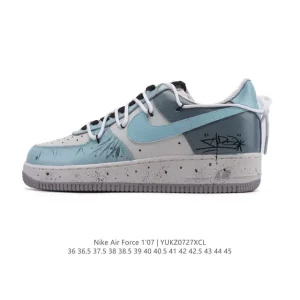 Nike Air Force 1 Low White Leather Shoes with Bubble Sole