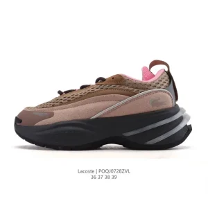 Lacoste Men's Thick Sole Chunky Sneakers with Breathable Mesh Upper