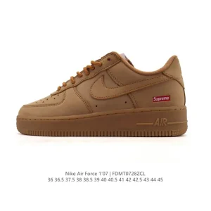 Nike Air Force 1 '07 Low White Leather Low-Top Sneakers with Air Cushioning