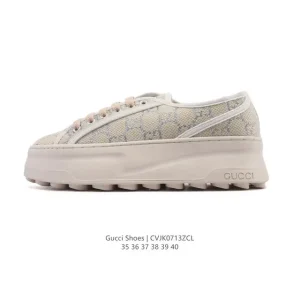 Gucci Ace Platform White Leather Sneakers for Women