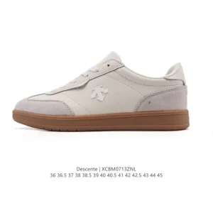 Descente Chron Retro Leather Canvas Sneakers for Men and Women