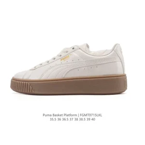 Puma Suede Platform Gold Rihanna Thick Sole Retro Women's Shoes