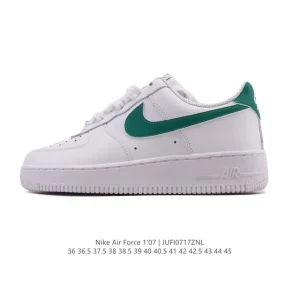 Nike Air Force 1 '07 Low White Leather Sneakers with Air Cushioning