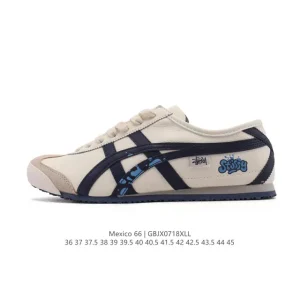 ASICS Onitsuka Tiger Mexico 66 Classic Vintage Leather Sneakers for Men and Women