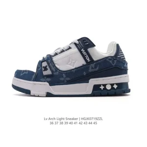Louis Vuitton Trainer Low Sneaker White Leather Men Women Shoes