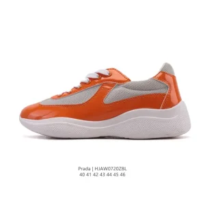 Prada Chunky Sole Men's Leather Fashion Sneakers
