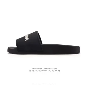 Balenciaga Logo Pool Slides Summer Fashion Trendy Slippers