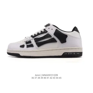 Amiri Skel-Top-Low-Sneakers Bone Shoes in Premium Leather