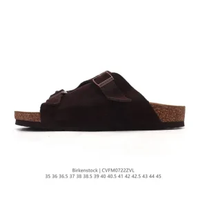 Birkenstock Arizona Soft Leather Sandal with Cork Rubber Sole
