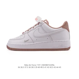 Nike Air Force 1 Low White Leather Sneakers with Air Cushion