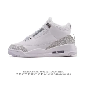 Jordan Air 3 Retro SE Men's Basketball Shoes White Black Cement