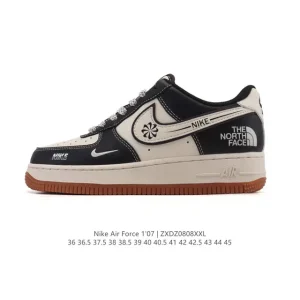 Nike Air Force 1 07 Low White Leather Sneakers with Air Cushion Sole