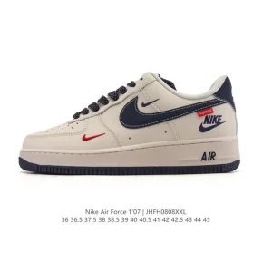 Nike Air Force 1 Low 07 White Leather Sneakers with Air Cushion Sole