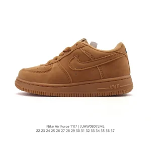 Nike Air Force 1 '07 Low Kids White Leather Sneakers with Air Cushioning