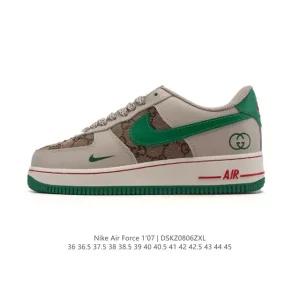Nike Air Force 1 '07 Low White Leather Sneakers with Air Cushion