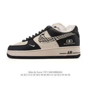 Nike Air Force 1 Low White Leather Sneakers with Air Cushion Sole
