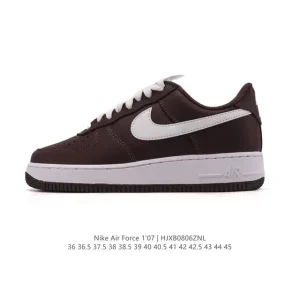 Nike Air Force 1 07 Low White Leather Sneakers with Air Cushion