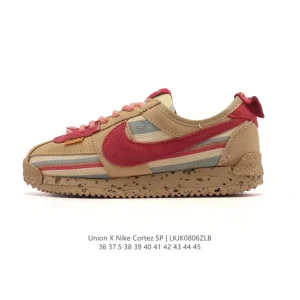 Union x Nike Cortez Retro Running Shoe in Suede and Woven Fabric