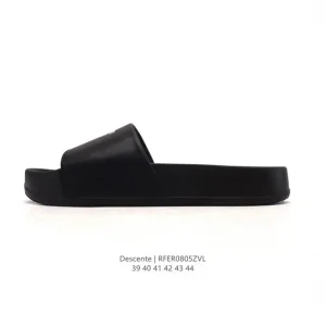 Descente Modern Style Slippers Black Comfortable Lightweight Summer Essential