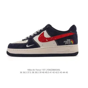 Nike Air Force 1 07 Low White Leather Sneakers with Air Cushion Sole