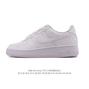 Nike Air Force 1 '07 Low White Leather Sneakers with Air Cushion