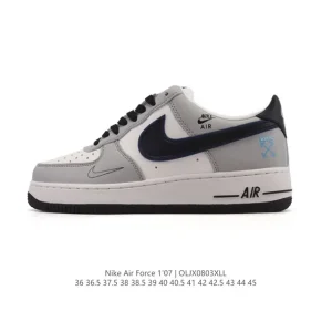 Nike Air Force 1 07 Low White Leather Sneakers with Air Cushioning