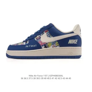 Nike Air Force 1 '07 Low White Leather Sneakers with Air Cushion