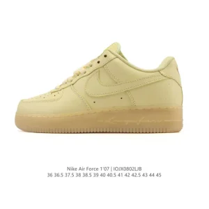 Nike Air Force 1 Low White Leather Casual Sneakers with Air Cushioning