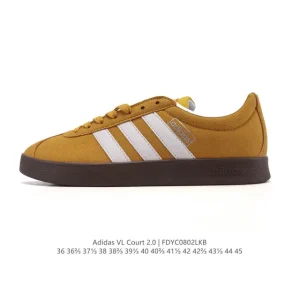 Adidas Vl Court 2.0 Shoes White T-Shape Toe Sneakers