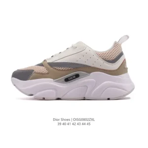 Dior Men's Low-Top Retro Running Sneakers with Thick Sole