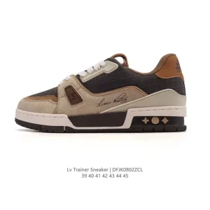 Louis Vuitton Trainer Low Sneaker Men's Fashion Thick Sole Shoes