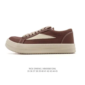 Rick Owens High-Street Low-Top Sneakers with Chunky Laces