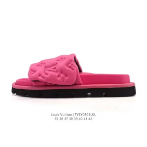 Louis Vuitton Men's and Women's Classic Slides with Velcro Strap