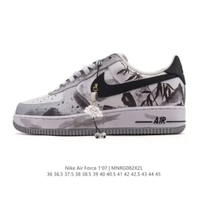 Nike Air Force 1 07 Low White Leather Sneakers with Air Cushion