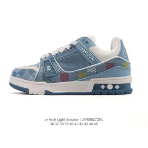 Louis Vuitton Trainer Low Sneaker White Leather Fashion Shoes