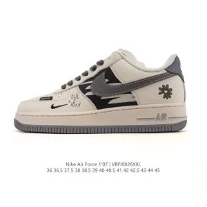 Nike Air Force 1 Low White Leather Sneakers with Air Cushion