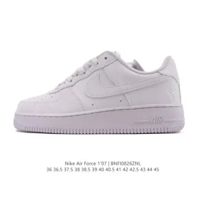 Nike Air Force 1 '07 Low White Leather Casual Sneakers
