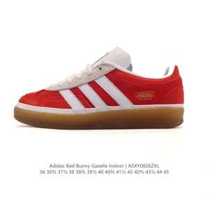 Adidas Bad Bunny Gazelle Indoor White Leather Sneakers Wide Fit