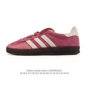 Adidas Originals Gazelle Indoor Retro Leather Sneakers with Gum Sole