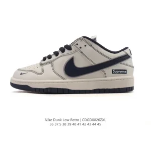Nike Dunk Low Retro Vintage Basketball Sneakers with Leather Upper